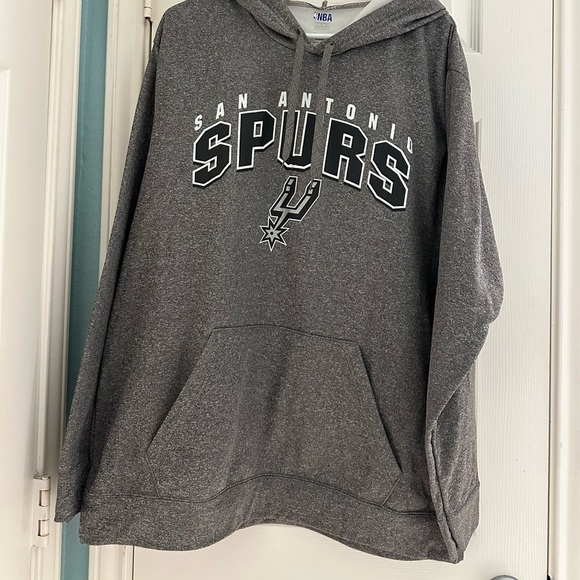 NBA TX3 WARM PULLOVER SAN ANTONIO SPURS HOODIE MENS X-LARGE Gray Black - Picture 1 of 5